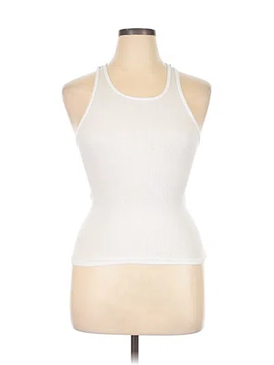 Pre-owned Hanes Tank Top Ivory Halter Neckline Tops