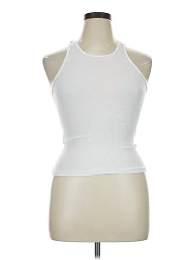Pre-owned Hanes Tank Top Ivory Halter Neckline Tops
