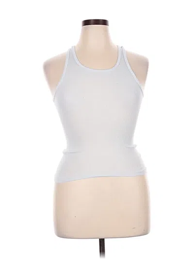 Pre-owned Hanes Tank Top Silver Halter Neckline Tops