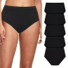 Hanes Ultimate 5-pack Comfortsoft Brief Panties Underwear 40w5cs In Black