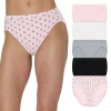 Hanes Ultimate 5-pack Pure Comfort High Cut Briefs Panties Underwear 43w5cs In Pink
