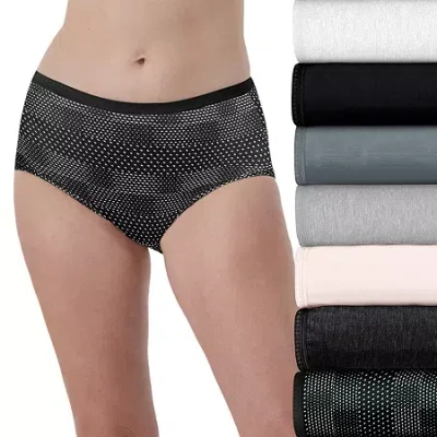 Hanes Ultimate 6+1 Bonus Pack Breathable Cotton Brief Panties Underwear 40h7cc In Blue