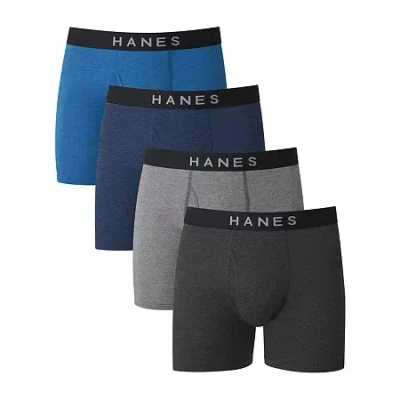 Hanes Ultimate Comfort Blend Mens 4 Pack Boxer Briefs Ubbba4 In Multi
