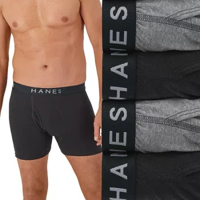Hanes Ultimate Comfort Blend Mens 4 Pack Boxer Briefs Ubbba4 In Black