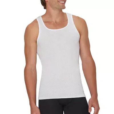 Hanes Ultimate Comfortblend Mens U Neck Sleeveless 5 Pack Tank In White