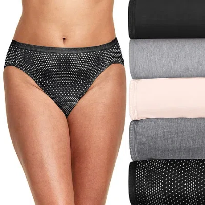 Hanes Ultimate Cool Comfort Cotton Ultra Soft Womens Average + Full Figure 6 Pack Cooling Multi-pack High 