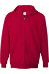 Hanes Ultimate Cotton Full-zip Hooded Sweatshirt In Red