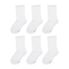 Hanes Ultimate Little & Big Girls 6 Pair Crew Socks In White