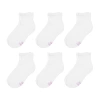 Hanes Ultimate Little & Big Girls 6 Pair Quarter Socks In White