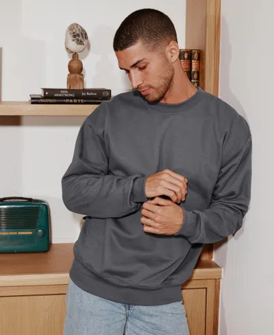 Hanes Ultimate Men's Heavyweight Fleece Crewneck Sweatshirt In Charcoal