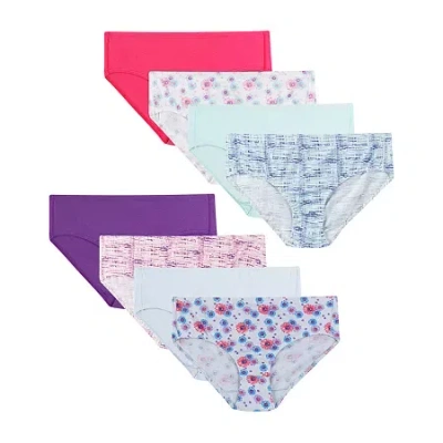 Hanes Ultimate Pure Comfort Organic Cotton Little & Big Kid Girls 8 Pack Brief Panty Guocb8 In Multi