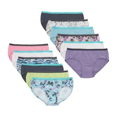 Hanes Kids' Ultimate Tagless Cotton Little & Big Girls 12 Pack Hipster Panty In Multi