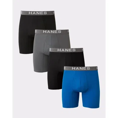 Hanes Ultimate Underwear Mens Multi Comfort Flex Fit Boxer Brief 4-pack Gbo737 In Blue