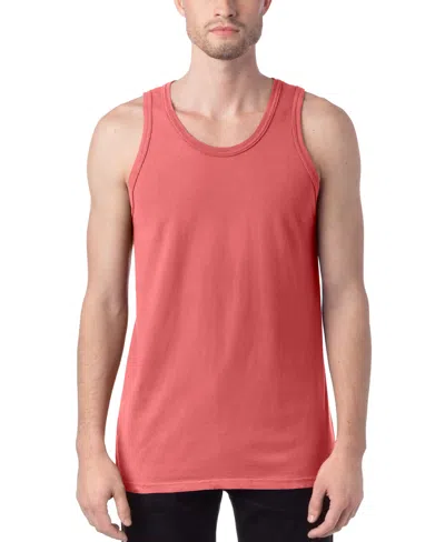 Hanes Unisex Garment Dyed Cotton Tank Top In Orange