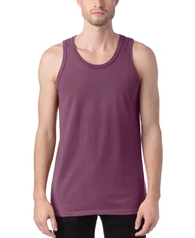 Hanes Unisex Garment Dyed Cotton Tank Top In Purple