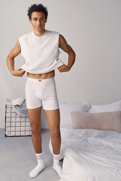 Hanes Uo Exclusive Boxer Brief 2-pack In White, Men's At Urban Outfitters