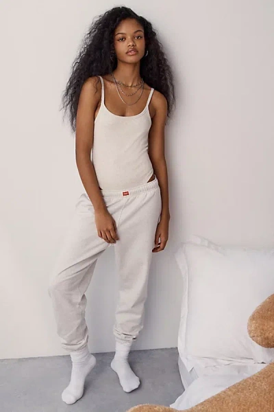 Hanes Uo Exclusive Fleece Jogger Sweatpant In Grey, Women's At Urban Outfitters