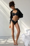 Hanes Uo Exclusive Jersey Knit Thong Top In Black, Women's At Urban Outfitters In Black
