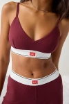 Hanes Uo Exclusive Jersey Knit Triangle Bralette Top In Maroon, Women's At Urban Outfitters In Brown
