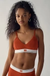 Hanes Uo Exclusive Jersey Knit Triangle Bralette Top In Red, Women's At Urban Outfitters
