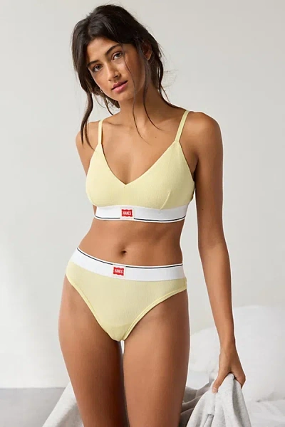 Hanes Uo Exclusive Jersey Knit Triangle Bralette Top In Yellow, Women's At Urban Outfitters In Gold