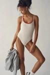 Hanes Uo Exclusive Scoop Neck Bodysuit In Grey, Women's At Urban Outfitters