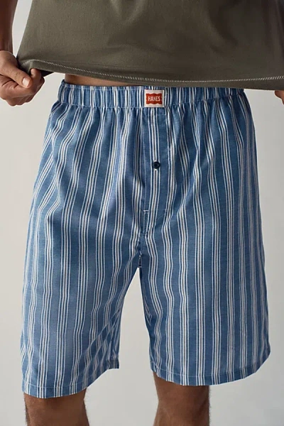 Hanes Uo Exclusive Woven Boxer Short In Blue, Men's At Urban Outfitters