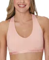 Hanes Women's 2-pack Originals Supersoft Ultimate V-neck Racerback Bralette Dus201 In Earthen Tan,cotton Candy Pink (a36v)