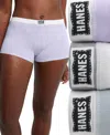 Hanes Originals Ultimate Womens Boxer Briefs 3 Pack In Purple