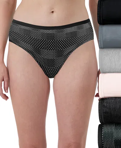 Hanes Women's 6-pk. Ultimate Breathable High-cut Underwear 43h6cc In Black