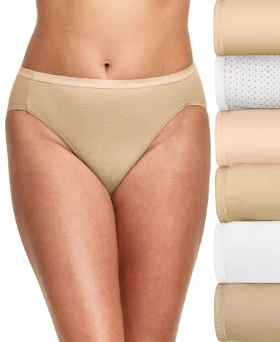 Hanes Women's 6-pk. Ultimate Breathable High-cut Underwear 43h6cc In Neutral