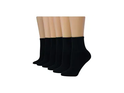 Hanes Women's 6-pair Comfort Fit Ankle Socks Sock Black: Shoe Size: 5-9 One Size