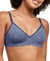 Hanes Women's Comfortflex Seamless T-shirt Bra Mhg795 In In The Navy Heather