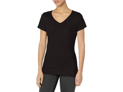 Hanes Women's Shirred V-neck T-shirt Women's Clothing Black: Small