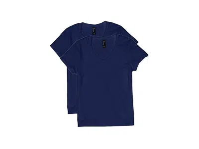 Hanes Women's Short Sleeve V-neck T-shirt Women's Clothing Navy1: Medium In Blue
