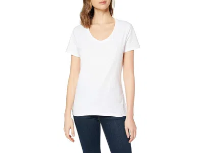 Hanes Women's Short Sleeve V-neck T-shirt Women's Clothing White1: Xl