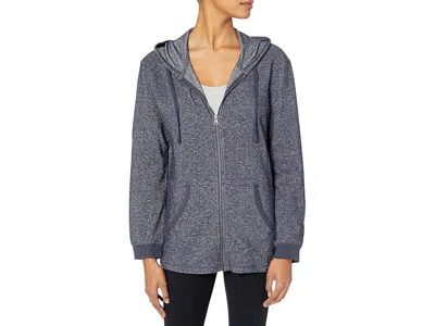 Hanes Women's Slub Jersey Hoodie Women's Jacket Navy Heather: Md In Blue