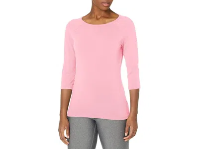 Hanes Women's Stretch Cotton Raglan Sleeve Tee Women's Clothing Paleo Pink: Md
