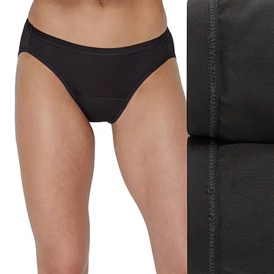 Hanes Womens 2 Pack Period + Leak Resistant Bikini Panty 42mmcp In Black