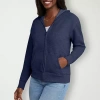 Hanes Womens Long Sleeve Zipper Active Hoodie In Blue
