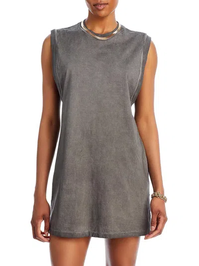 Hanes Womens Muscle Mini T-shirt Dress In Grey