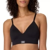Hanes Womens Seamless Light Support T-shirt Bralette Dho203 In Black