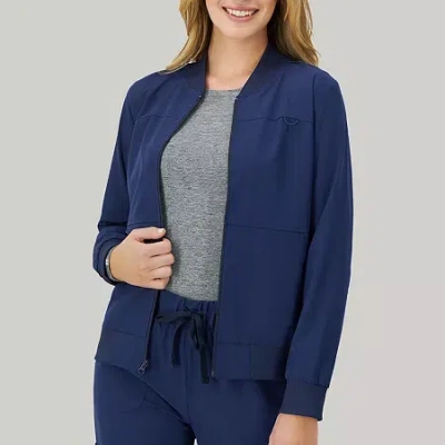 Hanes Womens Tag Free Moisture Wicking Scrub Jackets In Blue