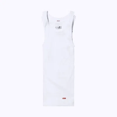 Pre-owned Hanes X Maison Margiela Supreme Mm6 Maison Margiela Hanes Tagless Tank 2 Pack In White