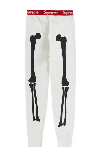 Pre-owned Hanes X Supreme Hanes Bones Thermal Pants In White