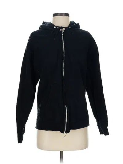 Pre-owned Hanes Zip Up Hoodie In Black