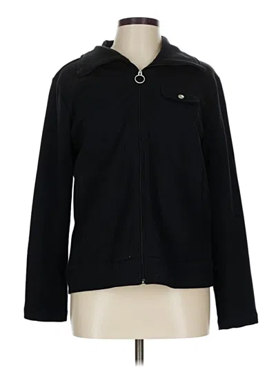 Pre-owned Hanes Zip Up Hoodie In Black