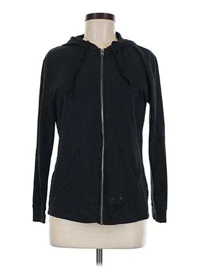 Pre-owned Hanes Zip Up Hoodie In Black