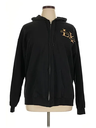 Pre-owned Hanes Zip Up Hoodie In Black
