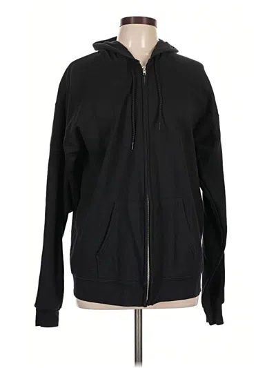 Pre-owned Hanes Zip Up Hoodie In Black